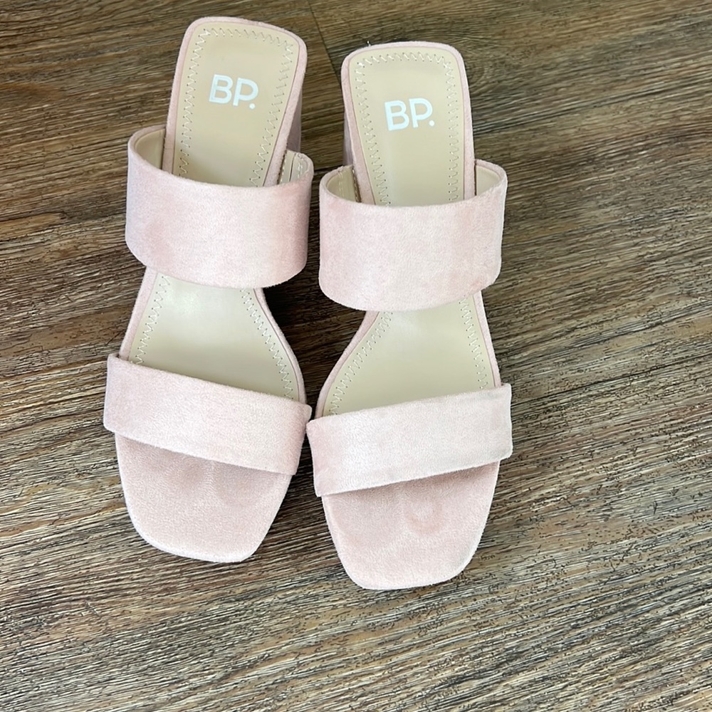 BP pink suede heels, size 5.5/6